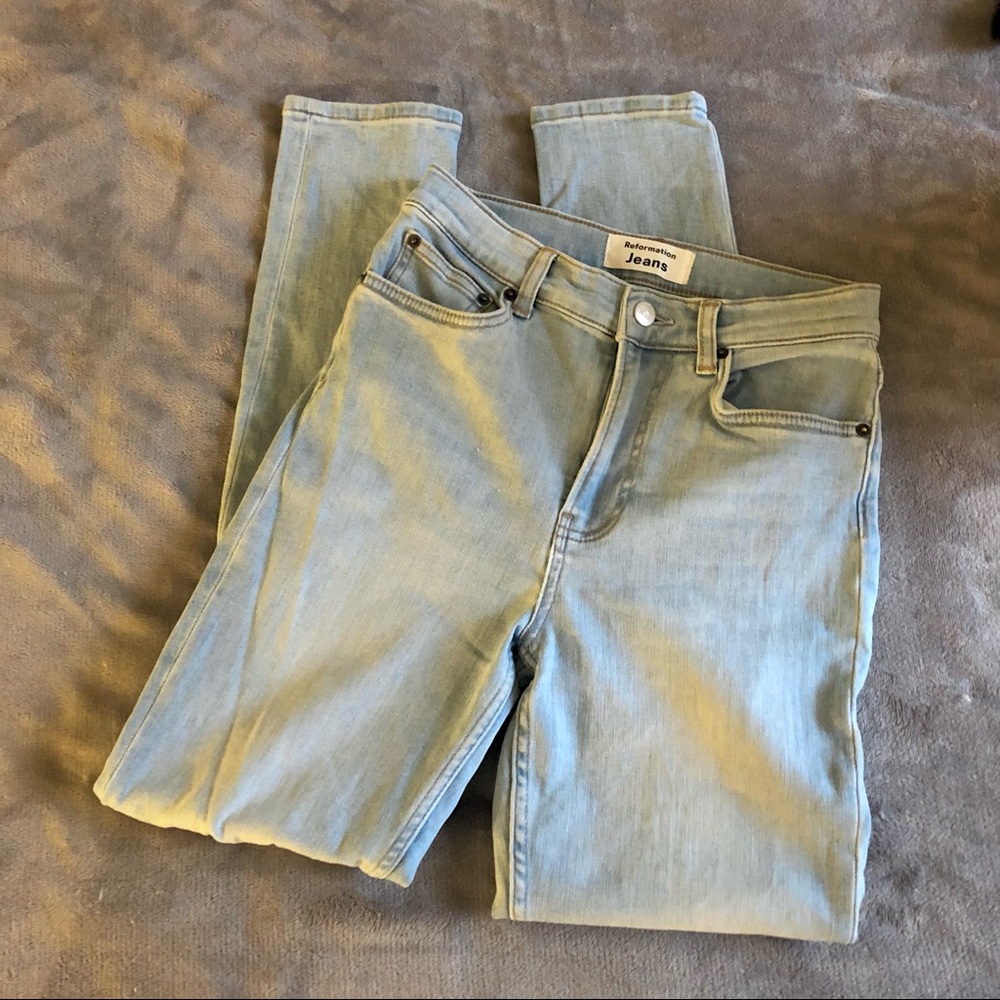 Reformation Harper High-Rise Skinny Jeans - Light Wash - 25